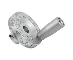 Linnkyfloa Roue de tour en alliage d'aluminium avec échelle gravée pour équipement de travail des métaux CNC, finition argentée, 50 mm de diamètre, 6 mm/8 mm/10 mm/12 mm intérieur (10 mm)
