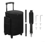 Linnkyfloa Sac de haut-parleur à roulettes en nylon noir pour Bose S1 Pro/S1 Pro+, barre de traction rétractable, roues lisses et rangement d'accessoires multi-poches, 31 x 27,5 x 45 cm
