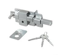 Linnkyfloa Serrure de porte extérieure antivol avec clé en croix, boulon en fer robuste et couvercle en alliage de zinc, serrure mécanique pour portes en bois, métal et clôtures de jardin (2009CR