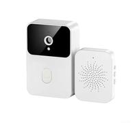 Linnkyfloa Sonnette vidéo intelligente pour interphone HD sans fil Kement avec changeur de voix audio bidirectionnel de sécurité pour entrée de maison Noir (blanc)