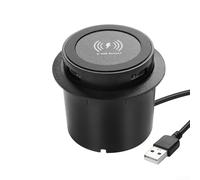 Linnkyfloa Station de chargement sans fil rapide 3 en 1 avec prise USB de bureau avec design pop-up pour smartphone, montre intelligente, écouteurs en matériau ABS (noir)
