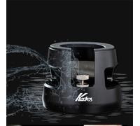 Linnkyfloa Station de tassage expresso modifiable avec rotatif en silicone pour porte-filtre de 58 mm - Alliage d'aluminium noir réglable en hauteur - Base antidérapante - Support à ressort interne