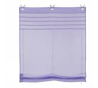 Linnkyfloa Store Romain à Œillets 120 x 140 cm Dimout Rideau de Fenêtre en Polyester pour Cuisine ou Bureau Couleur Gris Clair Comprend 3 Crochets en V et 8 Tringles Transparentes (Violet)