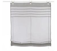 Linnkyfloa Store Romain à Œillets 120 x 140 cm Dimout Rideau de Fenêtre en Polyester pour Cuisine ou Bureau Couleur Gris Clair Comprend 3 Crochets en V et 8 Tringles Transparentes (gris clair)