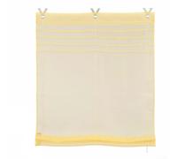 Linnkyfloa Store romain à œillets 120 x 140 cm Dimout Rideau de fenêtre en polyester pour cuisine ou bureau Gris clair Comprend 3 crochets en V et 8 tringles transparentes (Jaune)