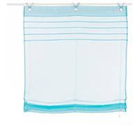 Linnkyfloa Store Romain à Œillets 120 x 140 cm Dimout Rideau de Fenêtre en Polyester pour Cuisine ou Bureau Couleur Gris Clair Comprend 3 Crochets en V et 8 Tringles Transparentes (Bleu)