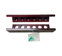Linnkyfloa Support mural en bois pour queues de billard à 6 trous - 37 x 6,4 cm - Gain de place - Pour la maison, les salles de jeux, les bars, les salles de billard (rouge vin)