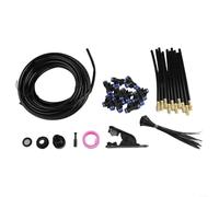 Linnkyfloa Système d'arrosage brumisateur de jardin, kit d'irrigation réglable à 360 degrés avec connecteurs et attaches de câble, refroidissement de pelouse, terrasse, dispositif d'arrosage