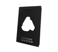 Linnkyfloa Table de réchaud en acier B17 B18 B19, accessoires de camping portables avec poignée et sac de rangement, noir, 36 x 25 cm (B19)