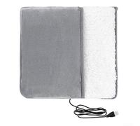 Linnkyfloa Tapis de sol chauffant USB en peluche pour l'hiver, design portable pour le transport au bureau ou à la maison pour garder les pieds au chaud et confortables
