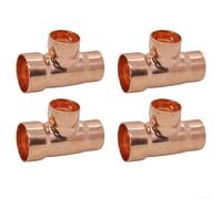 Linnkyfloa Té réducteur en cuivre 22-16-22 mm pour climatisation, système de refroidissement hydraulique, plomberie avec paroi épaisse et installation facile de soudure