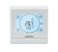 Linnkyfloa Thermostat programmable à écran tactile blanc pour chauffage au sol, avec capteur de température au sol, programmation sur 7 jours, contrôleur mural, pour chauffage de pièce (16 A)