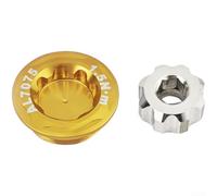 Linnkyfloa Vélo de route M20 Crank Dust II en aluminium, capuchon de pédalier léger usiné CNC avec outil hexagonal M6, 25 mm de diamètre (doré)