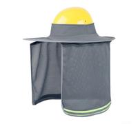 Linnkyfloa Visière pare-soleil avec bandes réfléchissantes, bord de protection UV pliable pour casques standard, housse de sécurité en maille respirante pour travailleurs du bâtiment
