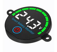 Linnkyfloa Voltmètre avec indicateur d'alimentation de la batterie CC 7-55 V avec paramètres de tension personnalisables, alarme basse tension, contrôle du rétroéclairage et mémoire hors tension