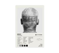 LINNPE Impression sur toile imprimée de la couverture de l'album de musique de Chris Brown Breezy - Décoration murale pour salon, chambre à coucher - 50 x 75 cm