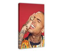 LINNPE Poster Chris Brown sur toile - Décoration murale pour salon, chambre à coucher - 50 x 75 cm