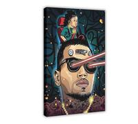 LINNPE Poster Chris Brown sur toile pour décoration de chambre à coucher, bureau, chambre, cadeau 30 x 45 cm