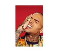 LINNPE Poster sur toile Chris Brown - Décoration murale pour salon, chambre à coucher - 30 x 45 cm