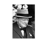 LINNPE Poster vintage sur toile du Premier ministre britannique Winston Churchill - Décoration de chambre à coucher, bureau, chambre - Cadeau 30 x 45 cm