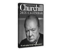 LINNPE Poster vintage Winston Churchill sur toile - Décoration murale pour salon, chambre à coucher - 50 x 75 cm