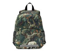 Linnyio Animaux De La ForêT Cerf Faune Harmonie Sac à Dos pour Maternelle 3-8 Ans,Cartable pour Enfants et Tout Petits Sac Scolaire