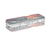 Linnyio Aquarelle Dragons Cool Trousse à Crayons Transparente,Boîte de Rangement pour Stylos,Idéale pour L'école et Le Bureau