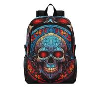 Linnyio Art Abstrait Du Crâne Cool Sac à Dos Pliable, Imperméable Léger Sac à Dos De Randonnée, Emballable pour Voyage Camping
