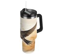 Linnyio Art Aigle Huile FraîChe Porte-Gobelet de Voiture en Acier Inoxydable,Bouteille D'eau,Gobelets Isothermes Sans BPA.