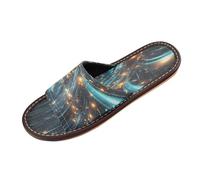 Linnyio Art De La Ligne Bleue éToile Sandales de Voyage AntidéRapante Légères,Avec Bout Ouvert IdéAles pour Jeunes L'extérieur Femmes Hommes