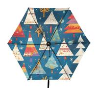 Linnyio Art De L'arbre De Dessin Animé Parapluie Pliant Anti-Uv Parapluie de Voyage Compact Protection Solaire pour Garçons et Filles