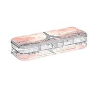 Linnyio Art Sommaire Trousse à Crayons Transparente,Boîte de Rangement pour Stylos,Idéale pour L'école et Le Bureau Tour De Paris