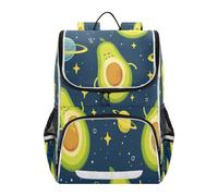Linnyio Avocat Espace Bleu Vert CréAtif Lunatique Sac à Dos Scolaire de Grande Capacité pour Filles et Garçons