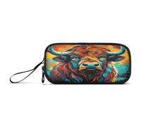 Linnyio Bison D'Œuvres d'art Fantaisie Trousse à Crayons pour Étudiants, Sacs à Stylos pour Écolières et Garçons