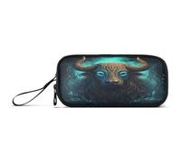 Linnyio Bison Fantaisie Bleu Clair Trousse à Crayons pour Étudiants, Sacs à Stylos pour Écolières et Garçons