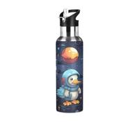 Linnyio Bleu Canards Espace Orange PlanèTe Bouteille Isotherme Sport en Acier Inoxydable Tasse Sous Vide pour Café et Thé