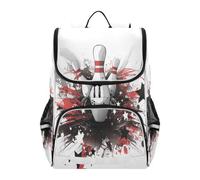 Linnyio Boule De Bowling Rouge Vibrante Sac à Dos Scolaire de Grande Capacité pour Filles et Garçons