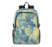 Linnyio Cactus Vert Bleu HéRisséS Naturel Sac à Dos de Randonnée Pliable,ImperméAble et Léger,Compactable pour Les Voyages