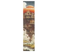 Linnyio Château De Ciel Abstrait Feuilles de Ruban Adhésif Stickers pour Skateboard,Bandes Antidérapantes Graphiques sans Bulles pour Adolescents Filles et Garçons