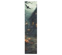 Linnyio Château De Modèle d'halloween Feuilles de Ruban Adhésif Stickers pour Skateboard,Bandes Antidérapantes Graphiques sans Bulles pour Adolescents Filles et Garçons