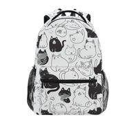 Linnyio Chats Mignons ModèLe Simple Artistique Sac à Dos Scolaire pour Filles et Garçons,Sacs pour étudiants élégants
