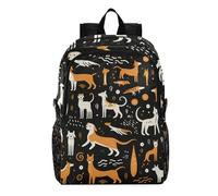 Linnyio Chiens Jaunes Blancs Sac à Dos Pliable, Imperméable Léger Sac à Dos De Randonnée, Emballable pour Voyage Camping