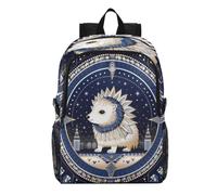 Linnyio Ciel Nocturne HéRisson Blanc Sac à Dos de Randonnée Pliable,ImperméAble et Léger,Compactable pour Les Voyages