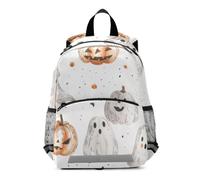 Linnyio Citrouilles FantôMes Blanches Halloween Sac à Dos pour Maternelle 3-8 Ans,Cartable pour Enfants et Tout Petits Sac Scolaire