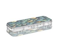 Linnyio Coeurs RéPéTant Trousse à Crayons Transparente,Boîte de Rangement pour Stylos,Idéale pour L'école et Le Bureau