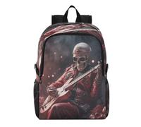 Linnyio Crâne De Musique De NoëL Cool Sac à Dos de Randonnée Pliable,ImperméAble et Léger,Compactable pour Les Voyages