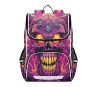 Linnyio Crâne De Roucoulement Viré Art Sac à Dos Étudiant Bookbag Sac Haute Capacité pour Filles Garçons