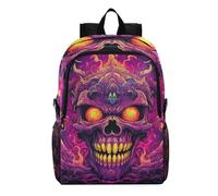 Linnyio Crâne De Roucoulement Viré Art Sac à Dos Pliable, Imperméable Léger Sac à Dos De Randonnée, Emballable pour Voyage Camping