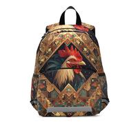 Linnyio Dessin Animé Art Coq Sac à Dos pour Maternelle 3-8 Ans,Cartable pour Enfants et Tout Petits Sac Scolaire