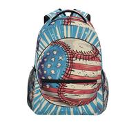 Linnyio Dessin Animé Baseball AméRicain Sac à Dos Scolaire pour Filles et Garçons,Sacs pour étudiants élégants